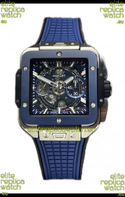 Hublot Square Bang Unico Titanium Blue Ceramic Chronograph Watch 1:1 Mirror Replica
