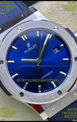 Hublot Classic Fusion 1:1 Mirror Replica Swiss Watch in 904L Steel Casing Blue Dial 42MM