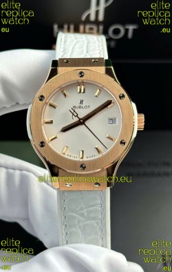 Hublot Super Clone Classic Fusion Rose Gold 33MM 1:1 Mirror Replica Watch White Dial