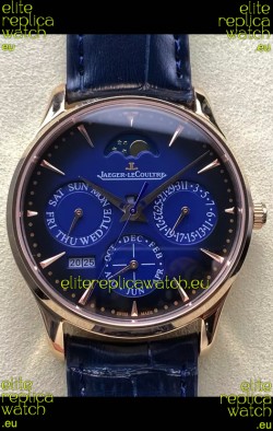 Jaeger LeCoultre Super Clone Master Ultra-Thin Perpetual Calendar Blue Dial Watch