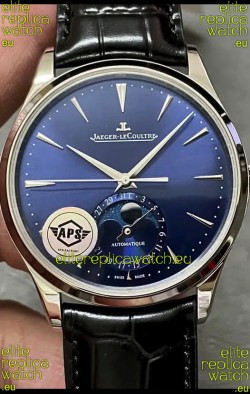 Jaeger LeCoultre Master Ultra Thin Moon Blue Dial 904L Steel 1:1 Mirror Replica Watch