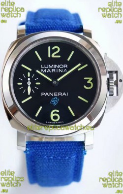 Panerai Marina PAM00777 Logo Acciaio Black Dial in 1:1 Mirror Quality - 904L Steel in Canvas Strap 