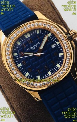Patek Philippe Aquanaut 5067A Swiss Replica Watch in Yellow Gold Blue Dial - 35MM