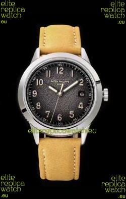 Patek Philippe Calatrava 5226G-001 904L Steel 1:1 Mirror Replica Watch Leather Strap