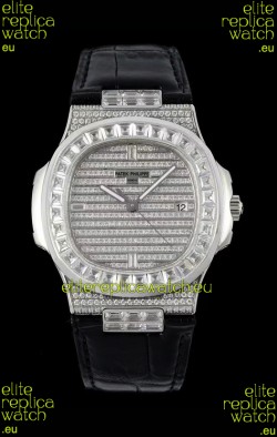Patek Philippe Nautilus 5711/A Swiss Replica Watch 1:1 Mirror Replica in 904L Steel Diamonds Casing