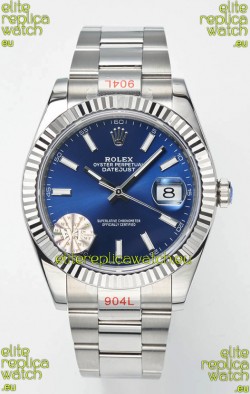 Rolex Datejust Cal.3235 Movement Swiss Watch 1:1 Mirror Replica 904L Steel 41MM - Blue Dial 