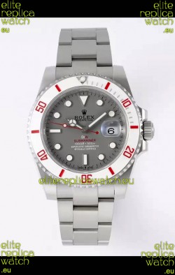 Rolex Submariner DiW Stainless Steel Casing White Ceramic Bezel Grey Dial Edition Watch 