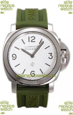 Panerai Luminor Base Logo PAM1087 White Dial 1:1 Mirror Quality - 904L Steel in Rubber Strap