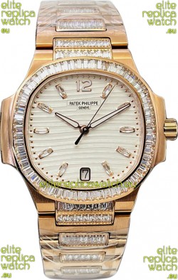 Patek Philippe Nautilus 7118R 35MM 1:1 Rose Gold White Dial 1:1 Mirror Replica Watch