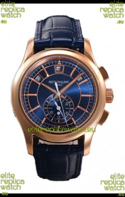 Patek Philippe 5205 Complications Moonphase Blue Dial 1:1 Mirror Swiss Replica Watch