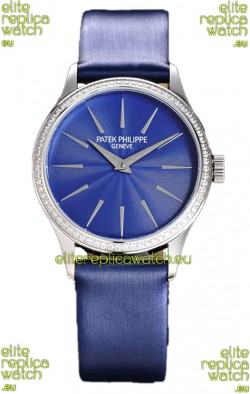 Patek Philippe Calatrava 4997 Ladies Steel Case Blue Dial with Swiss Automatic Movement Watch