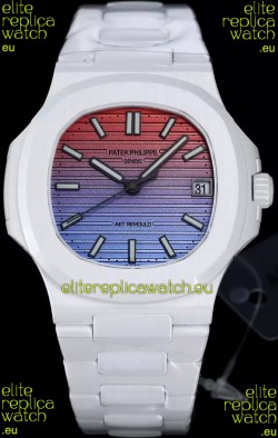 Patek Philippe Nautilus 5711 AET Remould White Ceramic Edition Gradient Dial Swiss Replica Watch