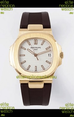 Patek Philippe Nautilus 5711/1R-001 1:1 Mirror Replica in 904L Steel Rose Gold White Dial