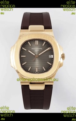 Patek Philippe Nautilus 5711/1R-001 1:1 Mirror Replica in 904L Steel Rose Gold Brown Dial