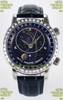 Patek Philippe 6104 Grand Complications Superclone Watch in Stainless Steel - Diamonds Bezel 