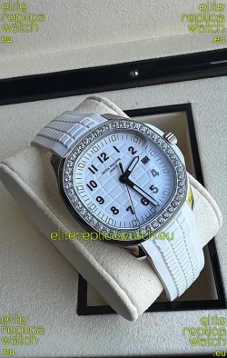 Patek Philippe Aquanaut 5267 Swiss Replica White Dial in Stainless Steel Diamonds Bezel 38.5MM