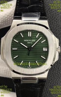 Patek Philippe Nautilus 5711/1A-014 1:1 Mirror Swiss Replica Watch in Green Dial 904L Steel 