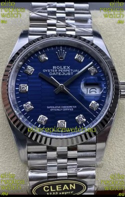Rolex Datejust Cal.3235 Movement 1:1 Mirror Replica 904L Steel 36MM - Blue Fluted Motif Dial