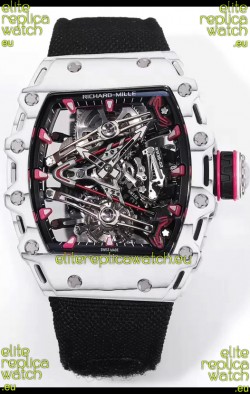 Richard Mille RM38-02 White Carbon Bubba Watson Black Nylon Tourbillon Movement 1:1 Mirror Replica