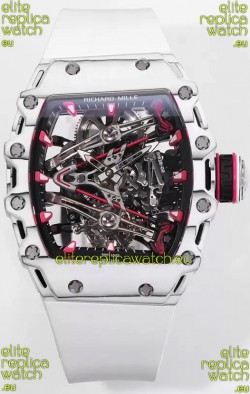 Richard Mille RM38-02 White Carbon Bubba Watson White Rubber Tourbillon Movement 1:1 Mirror Replica