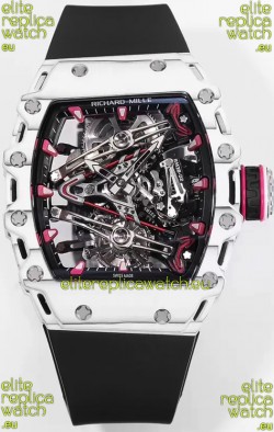 Richard Mille RM38-02 White Carbon Bubba Watson Black Rubber Tourbillon Movement 1:1 Mirror Replica