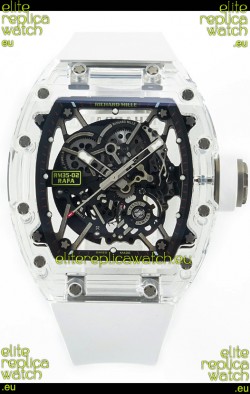 Richard Mille RM35-02 Rafael Nadal Transparent Sapphires Casing with Genuine Tourbillon Super Clone Watch