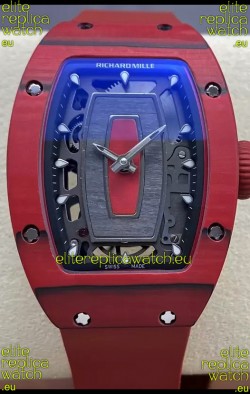 Richard Mille RM07 Red Carbon Casing 1:1 Superclone Swiss Replica Watch 
