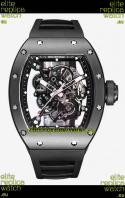 Richard Mille RM055 Black Ceramic Casing 1:1 Mirror Replica Watch in Black Strap