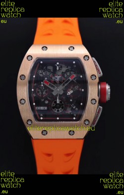 Richard Mille RM011-FM Felipe Massa Rose Gold Casing Swiss Replica Watch