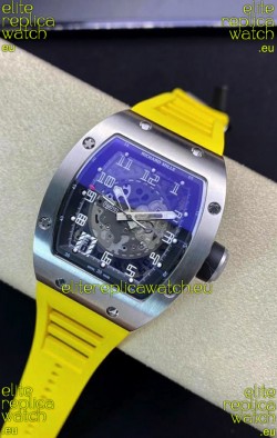 Richard Mille RM010 Stainless Steel Replica Watch in Yellow Strap