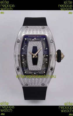 Richard Mille Super Clone RM07-01 Diamonds Paved 904L Steel Casing Automatic Replica Watch