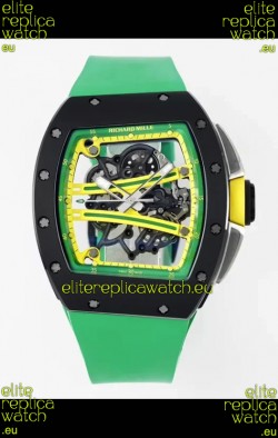 Richard Mille Super Clone RM61-01 Black Ceramic Green Strap Swiss Replica Watch