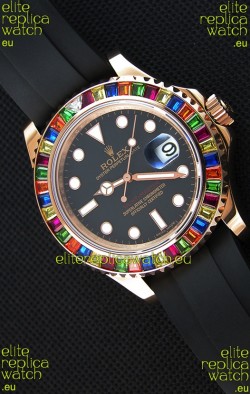 Rolex Yachtmaster 116695 Everose Gold Diamonds 1:1 Ultimate Mirror Replica Watch