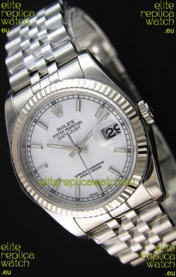 Rolex Datejust Japanese Replica Watch - White Dial in 36MM with Jubilee Strap