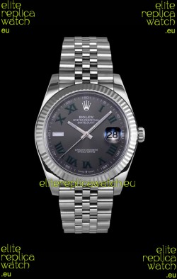 Rolex Datejust Wimbledon Edition Japanese Replica Watch - Grey Dial in 41MM 