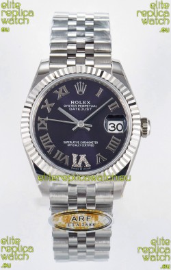 Rolex Super Clone Datejust ETA 2688 Movement 31MM Stainless Steel Purple Roman Dial Watch 