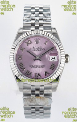 Rolex Super Clone Datejust ETA 2688 Movement 31MM Stainless Steel Pink Roman Dial Watch 