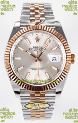 Rolex Super Clone Datejust ETA 3235 Movement 41MM Two Tone Rose Gold Plating Steel Dial Watch