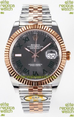 Rolex Super Clone Datejust ETA 3235 Movement 41MM Two Tone Rose Gold Plating Roman Dial Watch