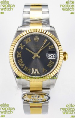 Rolex Super Clone Datejust ETA 2688 Movement 31MM Two Tone Yellow Gold Swiss Grey Dial