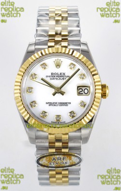 Rolex Super Clone Datejust ETA 2688 Movement 31MM Two Tone Yellow Gold Swiss White Dial