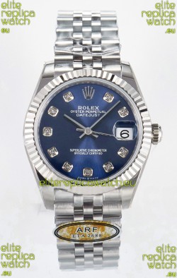 Rolex Super Clone Datejust ETA 2688 Movement 31MM Stainless Steel Blue Dial Watch 