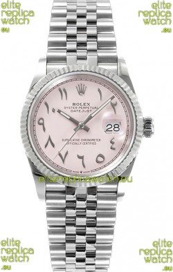 Rolex Datejust M126234 36MM ETA3235 Pink Arabic Dial - 904L Steel Casing 