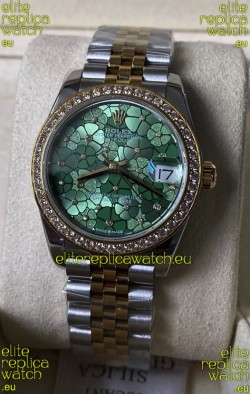 Rolex Datejust M278383RBR 31MM Swiss Replica Two Tone Yellow Gold - Floral Motif Dial 1:1 Mirror Quality