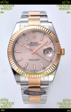 Rolex Datejust Cal.3235 Movement 1:1 Mirror Replica 904L Steel 41MM Two Tone Rose Gold Casing
