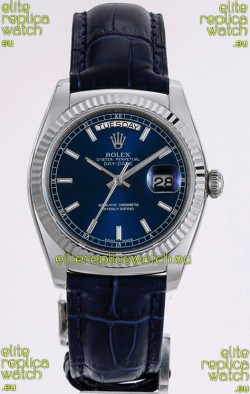 Rolex Day Date 904L Steel Casing Watch in Blue Dial 36MM - 1:1 Mirror Quality