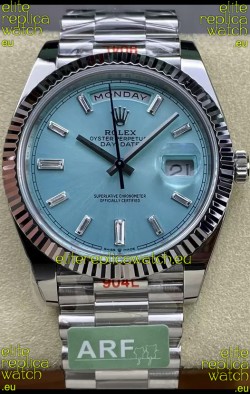 Rolex Day Date 904L Stainless Steel Tiffany Blue Stick Dial Watch 40MM - 1:1 Mirror Quality