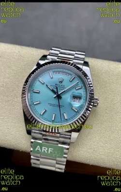 Rolex Day Date 904L Stainless Steel Tiffany Blue Stick Dial Watch 40MM - 1:1 Mirror Quality