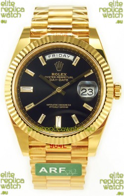 Rolex Day Date Presidential 18K Yellow Gold Watch 40MM - Black Dial 1:1 Mirror Quality