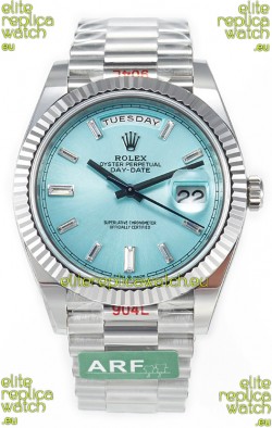Rolex Day Date 904L Stainless Steel Tiffany Blue Diamonds Dial Watch 40MM - 1:1 Mirror Quality